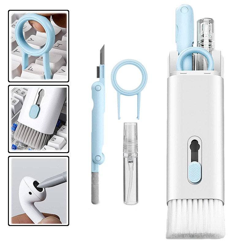 7 In 1 Kit Scalable Keyboard Cleaner Brush Earphone Cleaning Pen Cleaner Multifunction cleaning brush (random colors) - Image 16