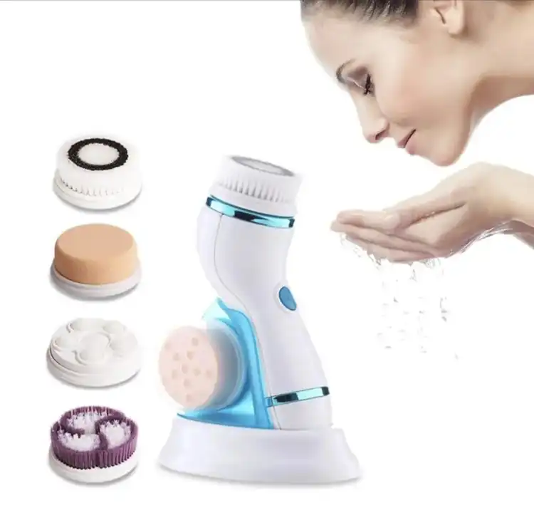 Cnaier 4 in 1 Electric Cleanser | Facial Cleansing Brush & Massager - Face Brush Set | Electric Rotating Face Scrubber for Deep Cleaning, Exfoliating, Blackhead Removing AE-8286 - Image 3