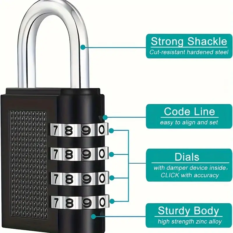 3 Digit Combination Padlock for locker Luggage suitcase Travel bag (Random color) - Image 8