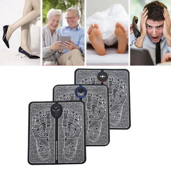 pack Of 2 Ems Butterfly Portable Neck Massager Rechargeable, And  Ms Foot Massager Pad Improve Blood Circulation - Image 4