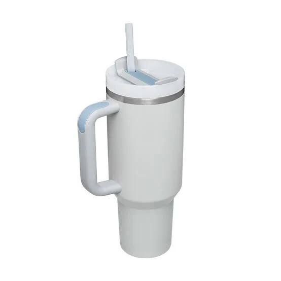 Insulated Tumbler with Handle Straw 40oz Stainless Steel Vacuum Cup Thermal Mug for Ice Coffee Travel Car Cup (Random Color) - Image 4
