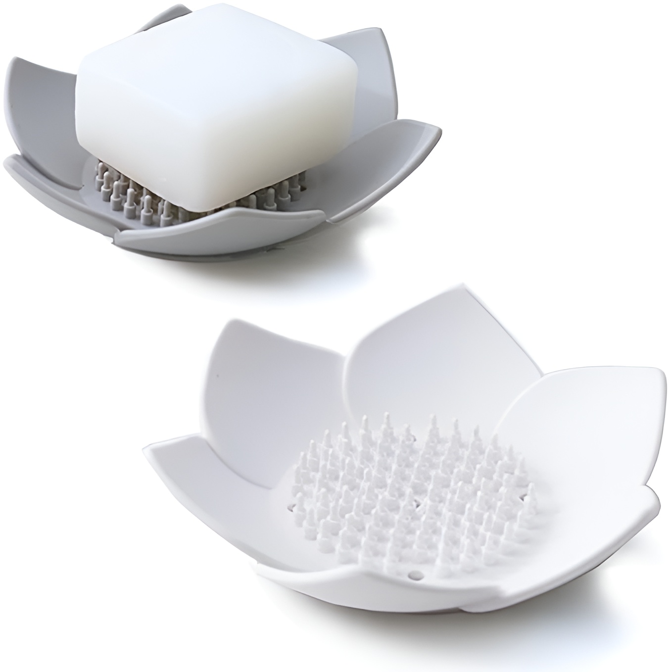 Silicone Lotus Soap Tray | Petal Flower Shape Bathroom Bar Soap Holder (Random color)