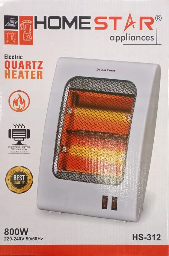 Electric Quartz 800W 2 Rod Electric Heater (HS-312) - Image 4
