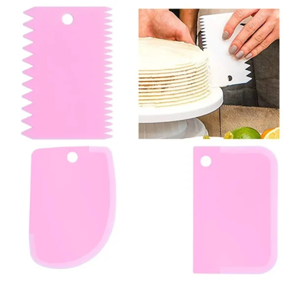 3PCS/Set DIY Cake Cream Scraper Set Cake Decorating Tools Multifunctional Irregular Teeth Edge Kitchen Baking Tool(Pack of 3) - Image 5