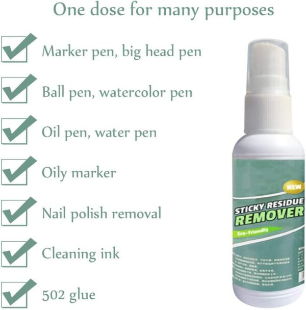 Sticky Stuff Remover Gel Spray, Portable Surface Safe Adhesive Remover, Ideal for Sticky Stains such as Bubblegum, Adhesive, Tape, Label Residue (30ML) - Image 10