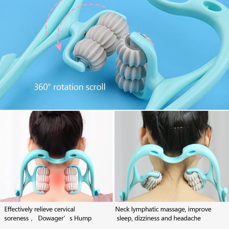 Manual Neck Massager For Cervical pain, deep Tissue | Handheld Massager Tool for Legs Waist Neck and Shoulder (Random color) - Image 26