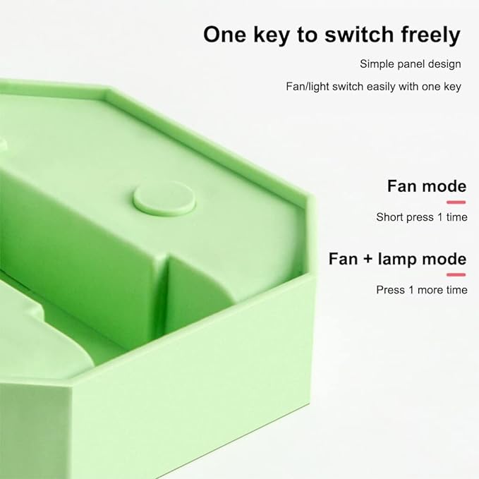 Portable Folding Fan | Desktop Fan Retractable Adjustable Table Cooling Plastic Fan | Summer Outdoor Indoor Work Personal with Night Light (Random Colors) - Image 7