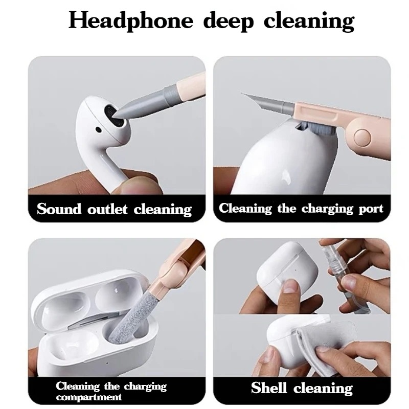 7 In 1 Kit Scalable Keyboard Cleaner Brush Earphone Cleaning Pen Cleaner Multifunction cleaning brush (random colors) - Image 11