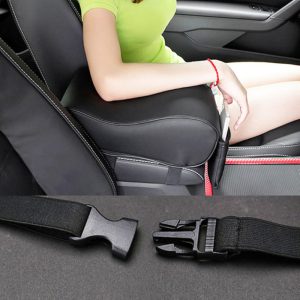 Black Car Center Console Armrest Cushion With Mobile Pocket - Image 3