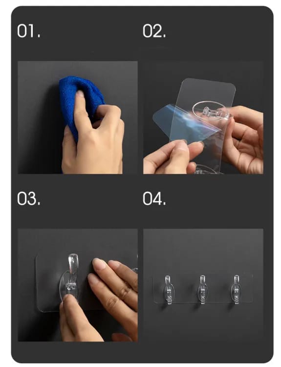 Transparent Hook Strong Self Adhesive Door Wall Hangers Towel Handbag Key Hook Plug Hook Kitchen Bathroom Accessories - Image 3