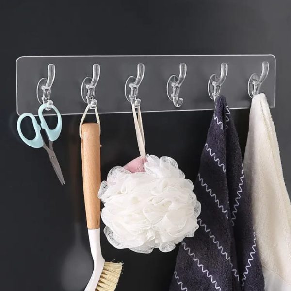 Transparent Hook Strong Self Adhesive Door Wall Hangers Towel Handbag Key Hook Plug Hook Kitchen Bathroom Accessories - Image 2