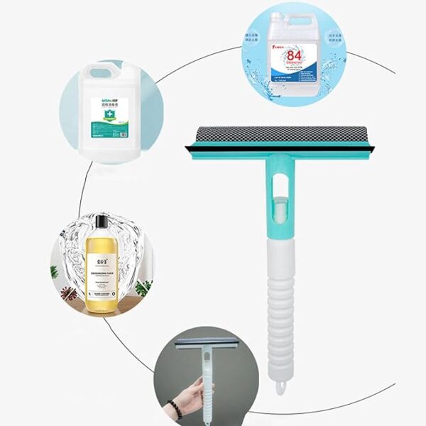 3 in 1 Spray, Sponge and Wipe Multifunctional Glass Cleaning Brush Wiper for Car, Bathrooms, Kitchens, and Living Rooms (random color) - Image 11