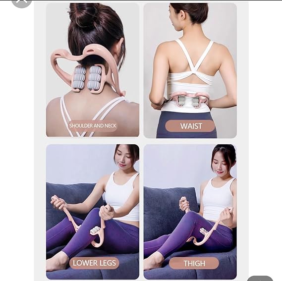 Manual Neck Massager For Cervical pain, deep Tissue | Handheld Massager Tool for Legs Waist Neck and Shoulder (Random color) - Image 13