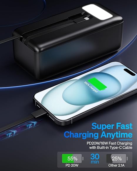 Aspor A350 50,000mAh - Fast Charging with Built-in Flashlight Power Bank for mobile and laptops  (Random color) - Image 6