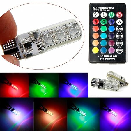 RGB Multicolor Car Led Bulbs Remote Control Parking Lights for car & bike - Image 6