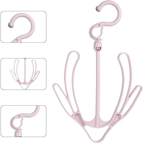 Shoe drying stand | Hanging Racks for Balcony, Cabinet, Cup Board | Hook Racks Organizer (Pink) - Image 4