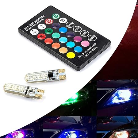 RGB Multicolor Car Led Bulbs Remote Control Parking Lights for car & bike - Image 9