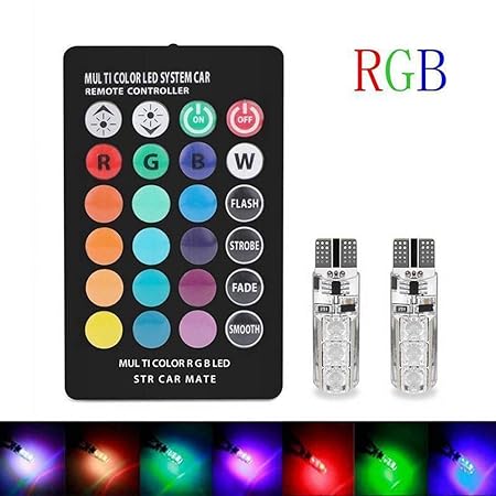 RGB Multicolor Car Led Bulbs Remote Control Parking Lights for car & bike - Image 7