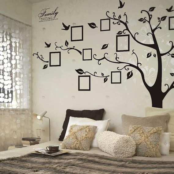Large 200x250 Cm 79x99 in - Black 3D DIY Photo Tree PVC Wall Decals Adhesive Family Wall Stickers Mural Art Home Decor - Image 5