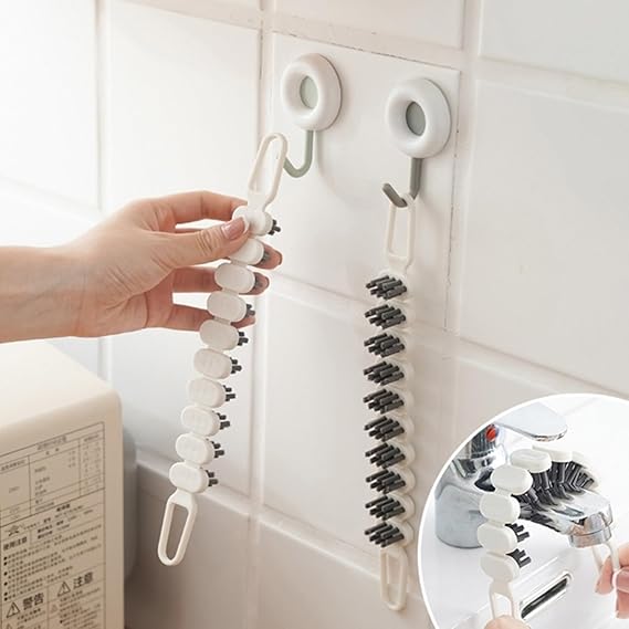 1 Pc - Bendable Multi-Purpose Cleaning Brush For Kitchen And Bathroom, Flexible Scrub Brush, Corner Cleaner, Stiff Bristle Crevice Brush