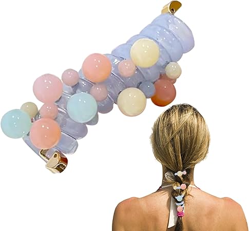 (pack of 2 )Girls hair plastic Telephone Wire Spiral (random color) - Image 3