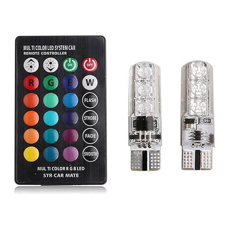 RGB Multicolor Car Led Bulbs Remote Control Parking Lights for car & bike - Image 5