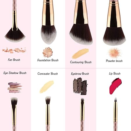 8 PCs Diamond Unicorn Handle Makeup Brush Set - Image 2
