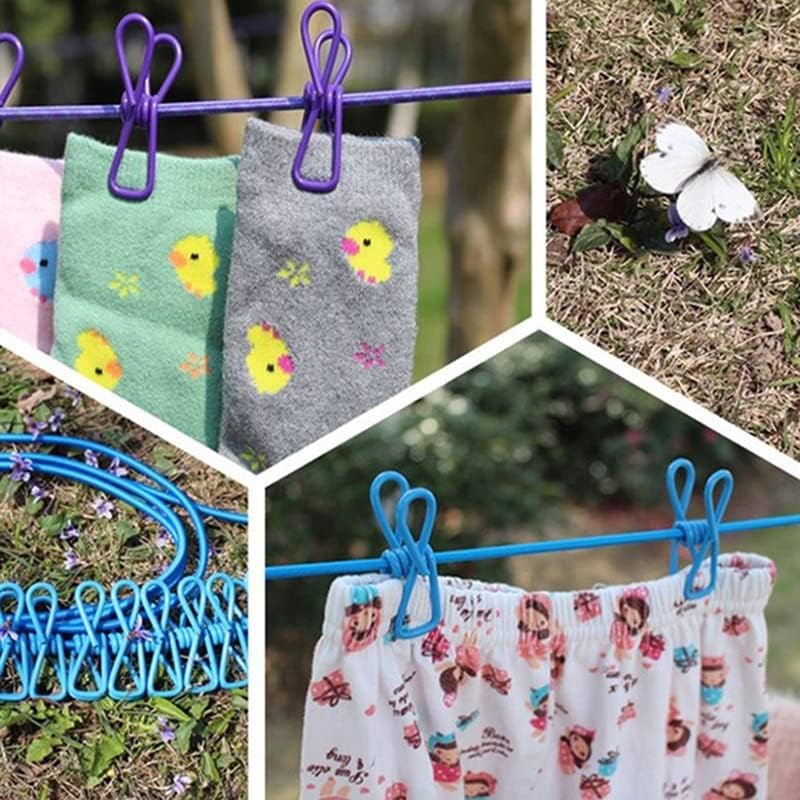 Clip & Hang 185CM Portable Clothesline With (12) Clip - Elastic, Windproof & Eco-Friendly for Travel & Home Use (Random Colors)) - Image 3