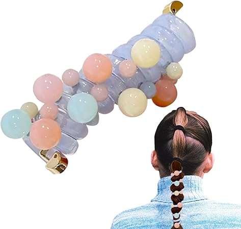 (pack of 2 )Girls hair plastic Telephone Wire Spiral (random color) - Image 5