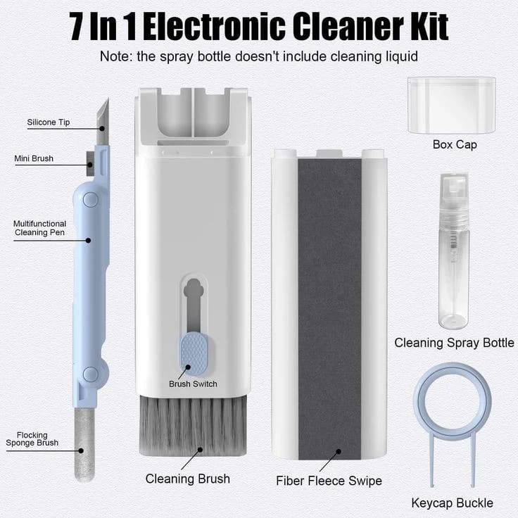 7 In 1 Kit Scalable Keyboard Cleaner Brush Earphone Cleaning Pen Cleaner Multifunction cleaning brush (random colors) - Image 37