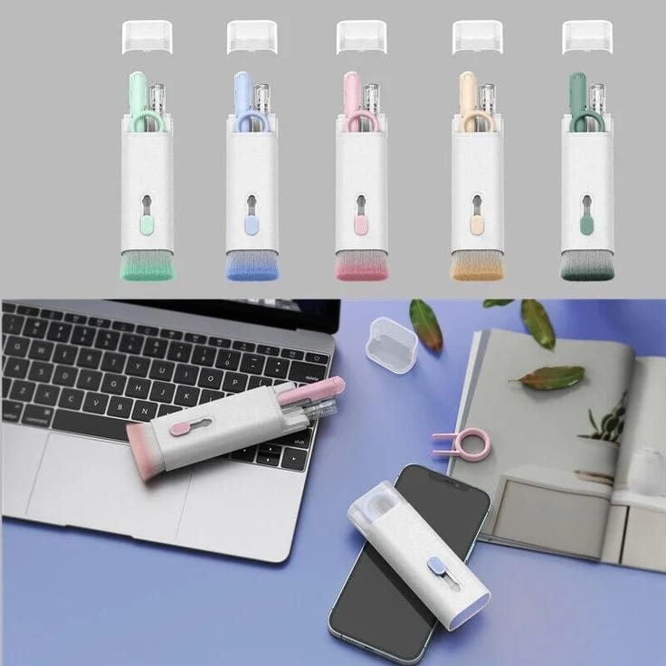 7 In 1 Kit Scalable Keyboard Cleaner Brush Earphone Cleaning Pen Cleaner Multifunction cleaning brush (random colors) - Image 35