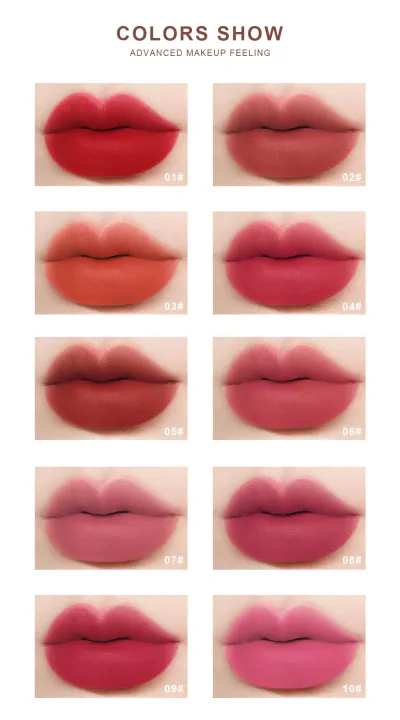 Dragon Ranee 10 Pieces Velvet Matte Pink Lipstick Set | Long Lasting Makeup Waterproof Lip Gloss for Girls & Womens - Image 3