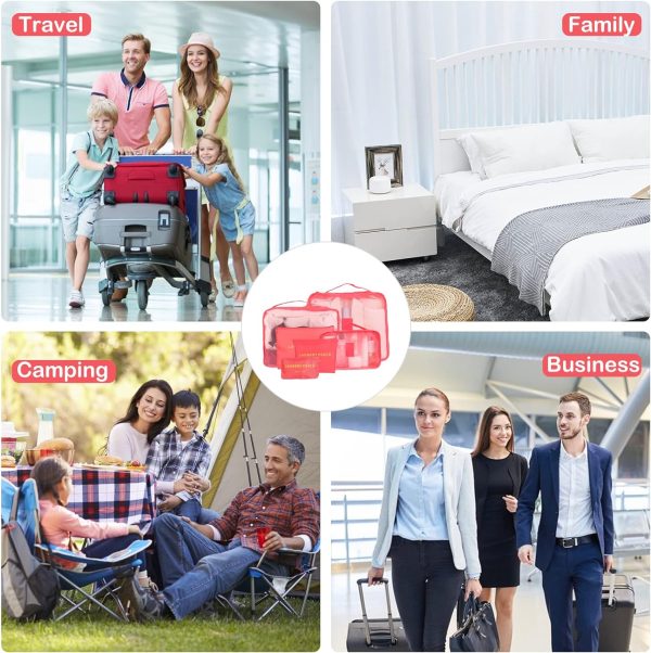 Travel Combo Deal - 6 PCs Travel Clothes Storage Bag Pouch | Inflatable Air Pillow Cushion | Portable Toothbrush Holder Case ( Random Color ) - Image 5