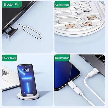 Multifunctional Data Cable Set 60W Fast Charging Cable for Android & Iphone (Random color) - Image 7