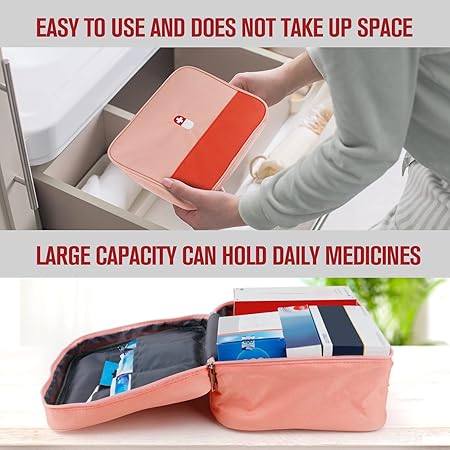 Empty Medicine Pills Storage Box Organizer | First Aid Kit Medicine Bag Portable Waterproof Outdoor Travel (Random color) - Image 8