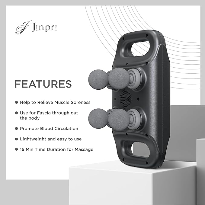 Blue idea Deep Tissue Massage Gun with 4 Heads - Muscle Massager for Back, Neck, and Body Pain Relief Rechargeable - BLD-330 - Image 7