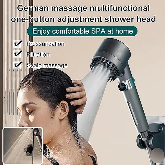 3 Modes Shower Head High Pressure Shower head | Multifunctional Massage Shower, Handheld Shower Head with Filter | Faucet Tap for Bathroom, Bath Home - Image 4