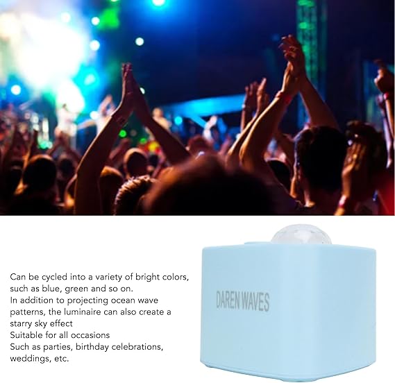 Ocean Light Projector for Bedroom Led Star Galaxy Sky Wave Color Rotating Underwater Wall Projection (random color) - Image 7