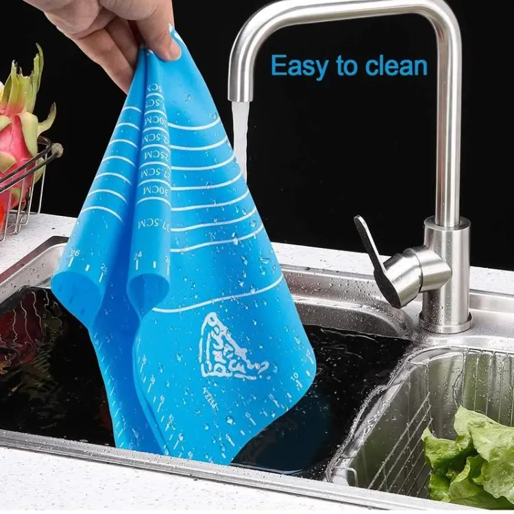 Silicone Baking Mat With Measurements Heat Resistant Cookie Sheet Oven Liner | Non Stick Flour Rolling Mat | Baking Mat Kneading Dough Pad (Random Color) - Image 3