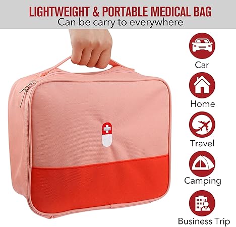 Empty Medicine Pills Storage Box Organizer | First Aid Kit Medicine Bag Portable Waterproof Outdoor Travel (Random color) - Image 6