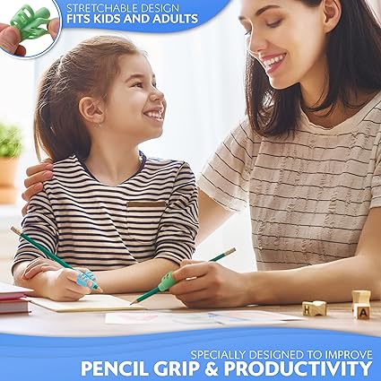 Children Pencil Holder Tools Silicone Two Finger Ergonomic Posture Correction Tools Pencil Grip Writing Aid Grip(random color) - Image 3