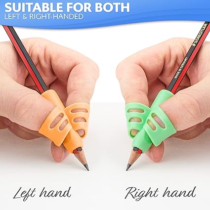 Children Pencil Holder Tools Silicone Two Finger Ergonomic Posture Correction Tools Pencil Grip Writing Aid Grip(random color) - Image 2