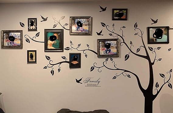 Large 200x250 Cm 79x99 in - Black 3D DIY Photo Tree PVC Wall Decals Adhesive Family Wall Stickers Mural Art Home Decor - Image 6