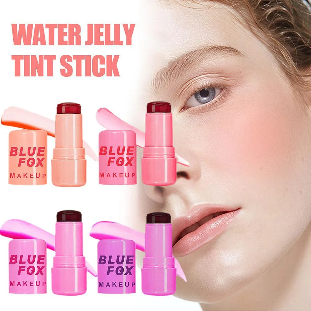 (pack of 4 )Jelly Blush Stick Blush Lip Gloss Stick Blusher Lasting Natural Moisturizing Makeup Water Tint Lip