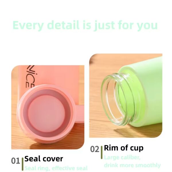 Nice Glass Bottle Water Mini Flask Bottle With Vaccum Flask And Loop Temperature Resistant,400ml (random Colors) - Image 9