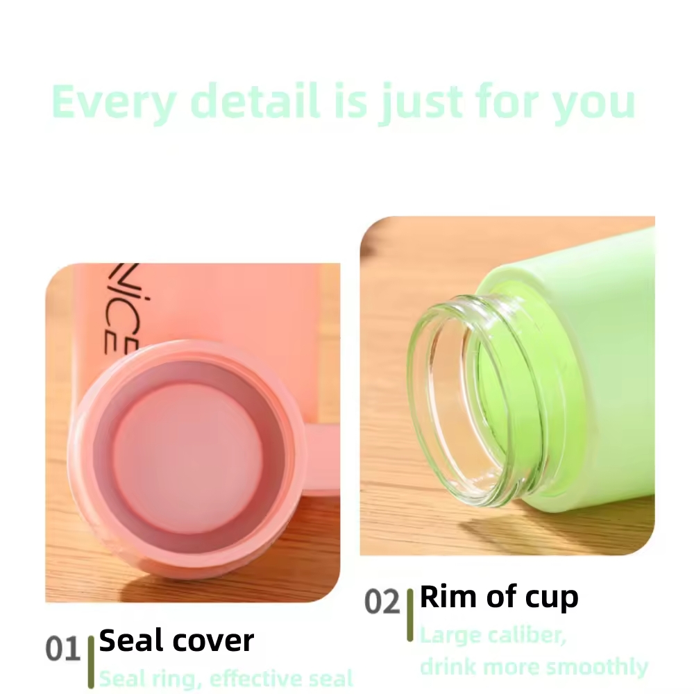 Nice Glass Bottle Water Mini Flask Bottle With Vaccum Flask And Loop Temperature Resistant,400ml (random Colors) - Image 9