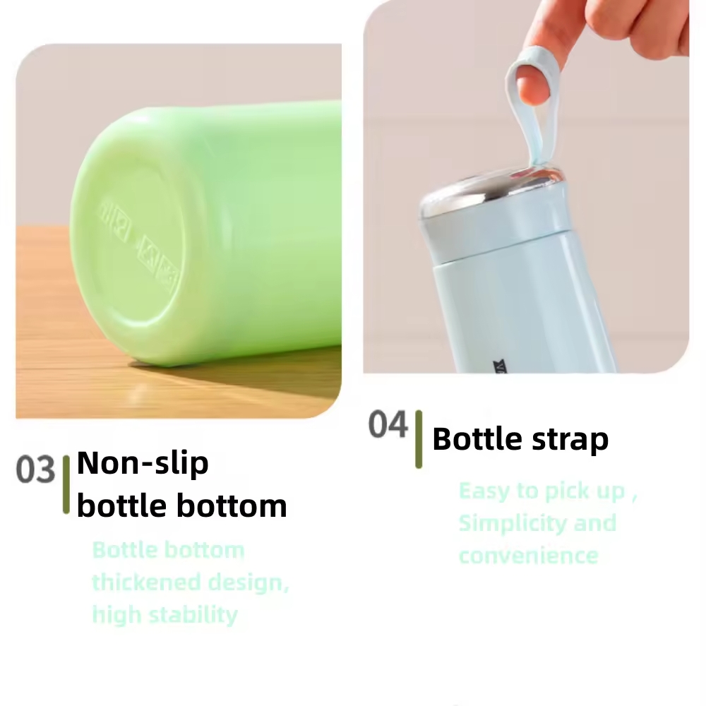 Nice Glass Bottle Water Mini Flask Bottle With Vaccum Flask And Loop Temperature Resistant,400ml (random Colors) - Image 10