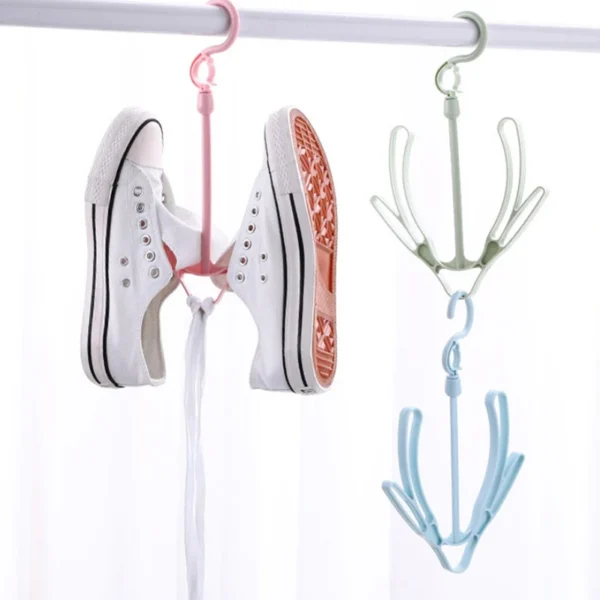 Shoe drying stand | Hanging Racks for Balcony, Cabinet, Cup Board | Hook Racks Organizer (Pink) - Image 11