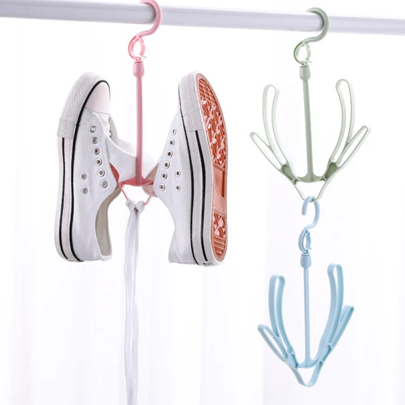 Shoe drying stand | Hanging Racks for Balcony, Cabinet, Cup Board | Hook Racks Organizer (Pink) - Image 11