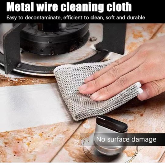 Dish washing Cleaning cloth | Wire Dish washing Rugs for Wet and Dry, Metal Wire Dish Towels for Kitchen, Dishes - Image 4
